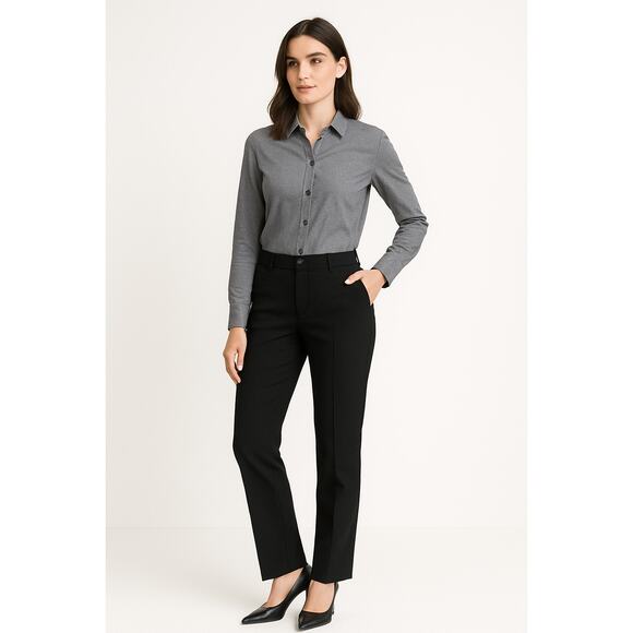 Theory Women’s Black Classic Wool Blend Straight Leg Dress Pants Size 8 - Picture 1 of 12